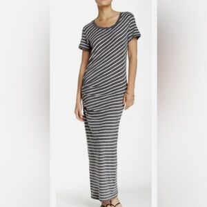 James Perse Gray and White Striped Dress